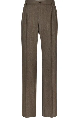 Dolce & Gabbana Pinstripe wide-leg flannel trousers