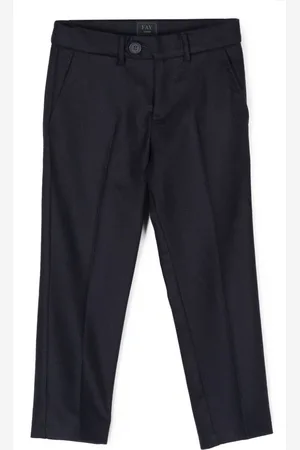 FAY Pressed-crease textured straight-leg trousers