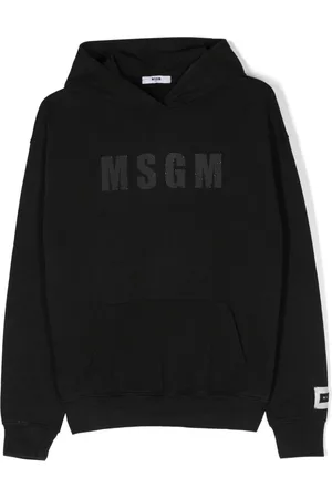 Msgm Logo-print rhinestone-embellished hoodie