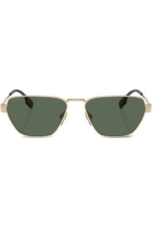 Burberry Vintage-check geometric-frame sunglasses