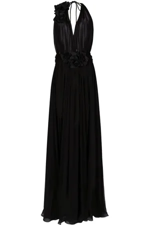Dolce & Gabbana Floral-detail pleated silk dress