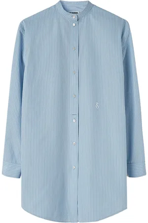 Jil Sander Striped logo-patch cotton shirt