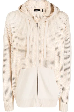 FIVE CM Open-knit drawstring hoodie