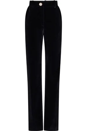 Paco rabanne High-waisted velour trousers