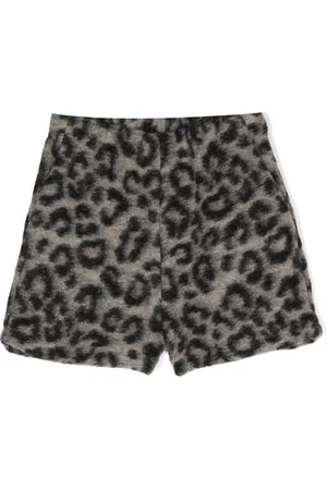 DOUUOD KIDS Leopard-print elasticated shorts