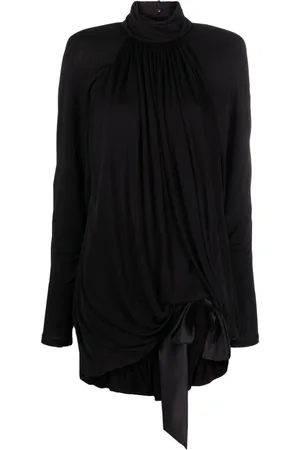 Saint Laurent High-neck draped minidress