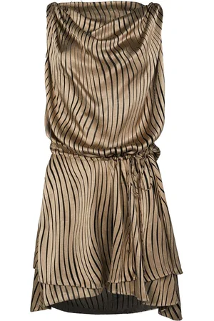 RTA Cowl-effect tiered skirt mini dress