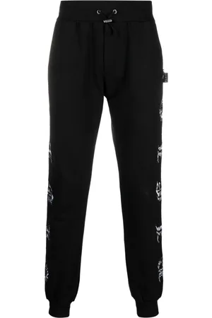 Philipp Plein Paisley-print logo-patch track pants