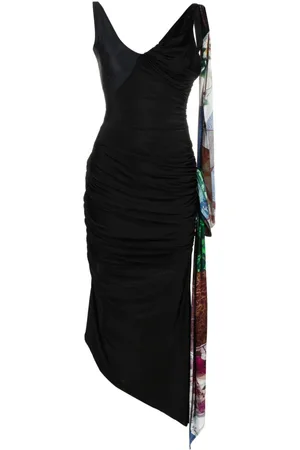 Marine Serre Asymmetric draped dress
