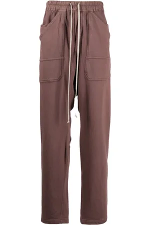 Rick Owens Mauve drawstring-waistband track pants