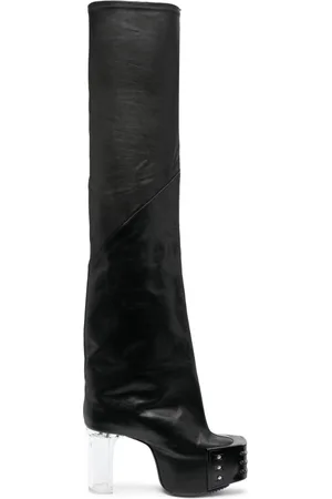 Rick Owens Flared platform leather boots