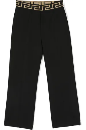 VERSACE Greca-waistband tailored trousers