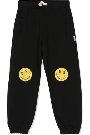 Palm Angels Smiley face-print drawstring track pants