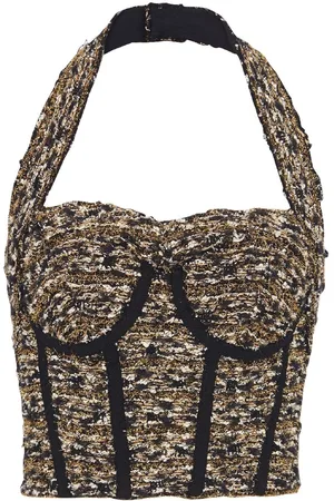 Balmain Halterneck tweed top