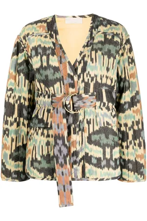 ULLA JOHNSON Lakshmi graphic-print belted jacket
