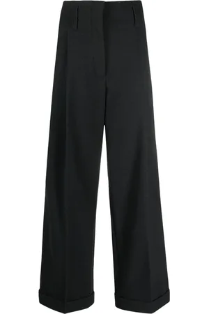 Serafini High-waisted pleated wide-leg trousers