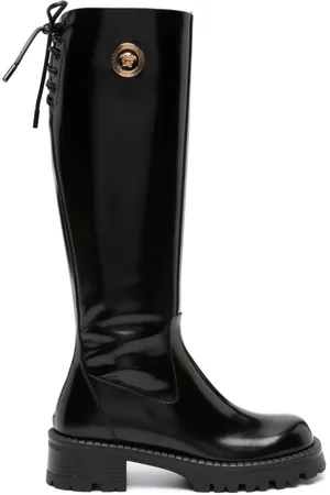 VERSACE Alia leather knee-high boots