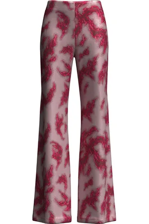 MACCAPANI Easy graphic-print flared trousers
