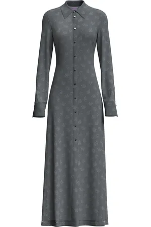 MACCAPANI Andre monogram-jacquard maxi shirtdress