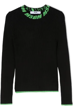 Msgm Intarsia-knit ribbed jumper
