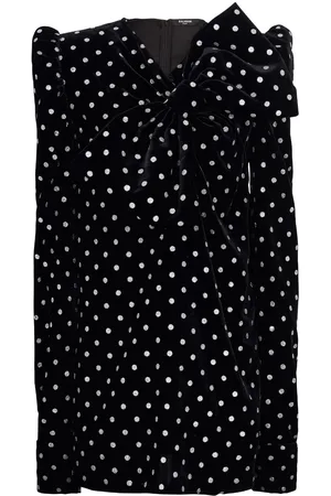 Balmain Polka-dot long-sleeve dress