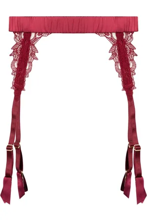 Fleur of England Gisele silk-blend suspender belt