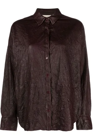 Zadig & Voltaire Tamara crinkled leather shirt