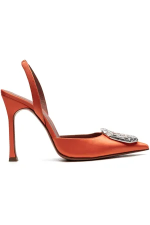 Amina Muaddi Camelia 105mm satin slingback pumps