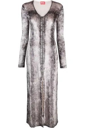 Diesel Photograph-print V-neck dress