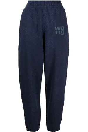 Alexander Wang Glitter-effect terry track pants