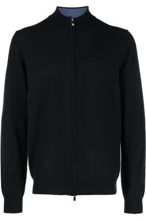 corneliani Funnel-neck virgin wool blend cardigan