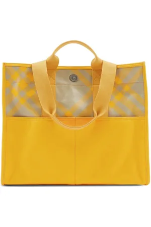 Burberry Plaid-check cotton tote bag