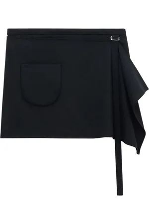 Courrèges Draped-detail wool miniskirt