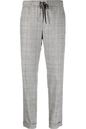 LORENA ANTONIAZZI Plaid-check pattern tapered-leg trousers