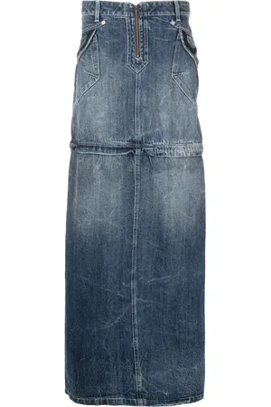 MARTINE ROSE Detachable washed denim skirt