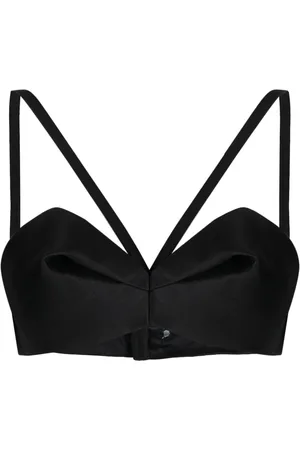 VERSACE Gathered bustier crop top
