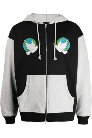 Rassvet Appliqué-details colour-block cotton jacket