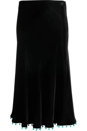 Roberto Cavalli Beaded-trim high-waisted skirt