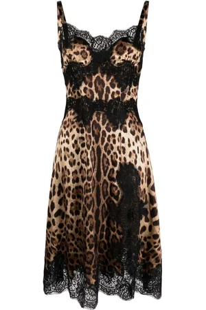 Dolce & Gabbana Leopard-print satin slip dress