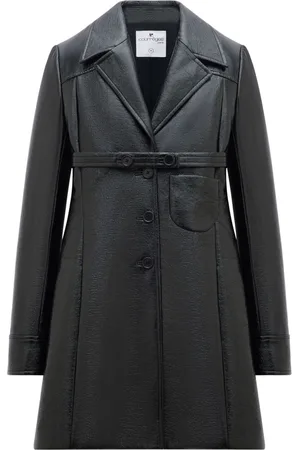 Courrèges Heritage belted vinyl tailored coat