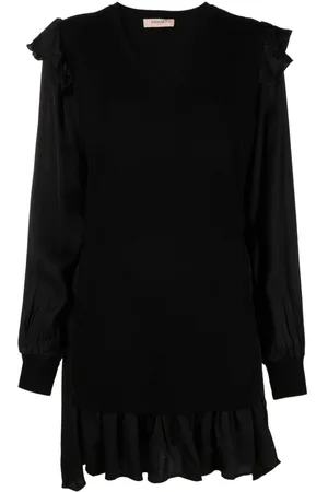 Twin-Set Ruffled long-sleeve minidress