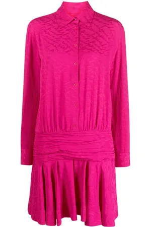 Pinko Logo-jacquard pleated shirtdress