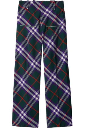 Burberry Plaid-check wool trousers