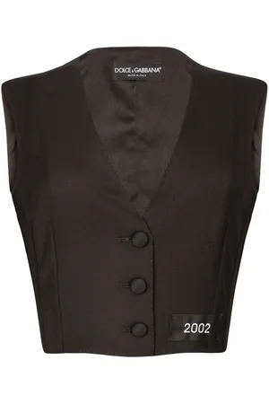 Dolce & Gabbana Number-patch tailored cropped vest