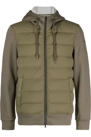 HERNO Quilted-panel hooded jacket