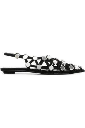 The Attico Grid rhinestone-embellished ballerina shoes