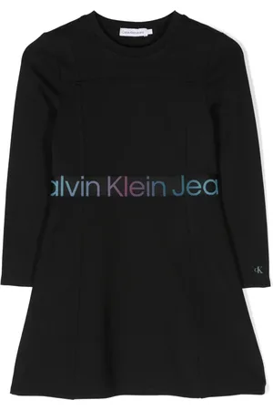 Calvin Klein Logo-waistband A-line shirt dress