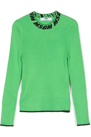 Msgm Intarsia-knit ribbed jumper