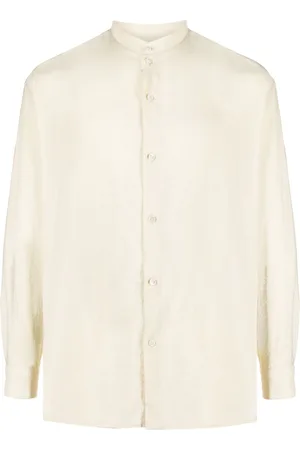 LEMAIRE Band-collar silk-blend shirt
