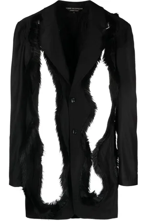 Comme des Garçons Faux fur-embellished single-breasted blazer